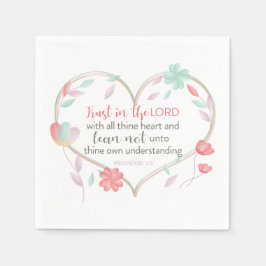Bible Verse Proverbs 3:5 Christian Heart Pappersservett