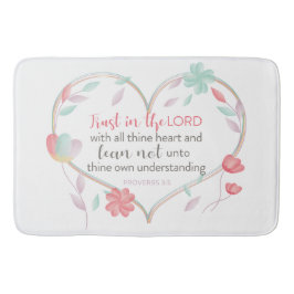 Bible Verse Proverbs 3:5 Heart Bathmat Bathroom Badrumsmatta