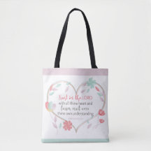 Bible Verse Proverbs 3:5 Heart Tote Bag