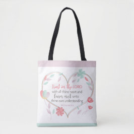 Bible Verse Proverbs 3:5 Heart Tote Bag Tygkasse