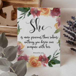 Bible Verse Proverbs-kort Bordsnummer