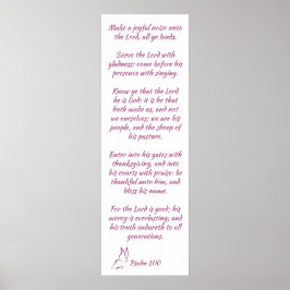 Bible Verse Psalm 100 Herren Poster