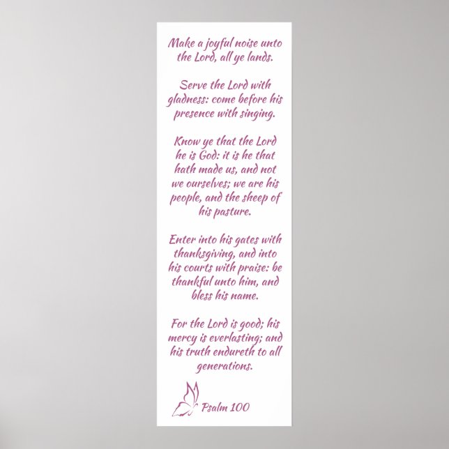 Bible Verse Psalm 100  Herren Poster (Framsidan)