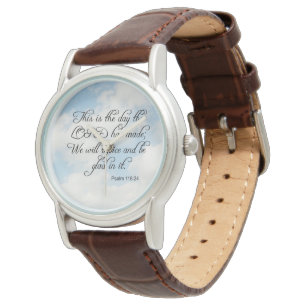 Bible Verse Psalm 118-24 Över Himlar Wrist Watch Armbandsur