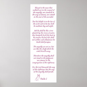 Bible Verse Psalm 1 Blsed är mannen Poster
