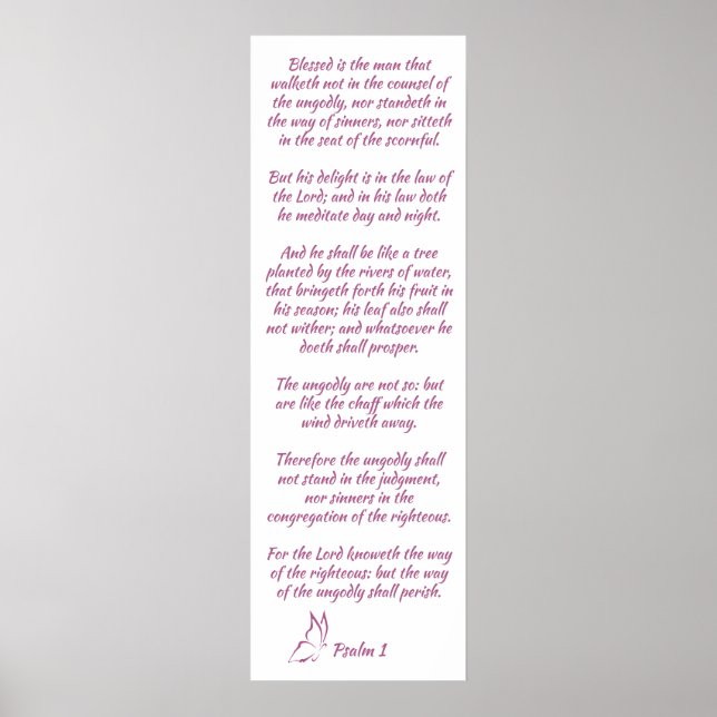 Bible Verse Psalm 1 Blsed är mannen Poster (Framsidan)