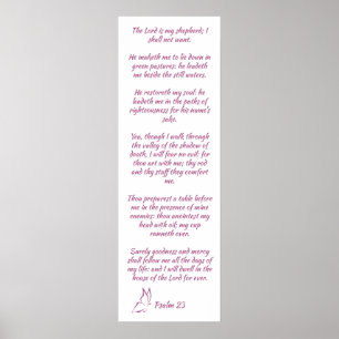 Bible Verse Psalm 23 Herren är min herde Poster