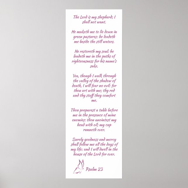 Bible Verse Psalm 23 Herren är min herde Poster (Framsidan)