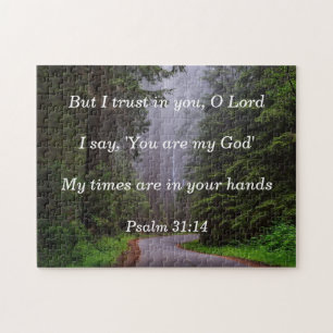 Bible Verse Psalm 31:14 Mina tider finns i händer Pussel