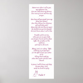 Bible Verse Psalm 4 Hear My Prayer Poster