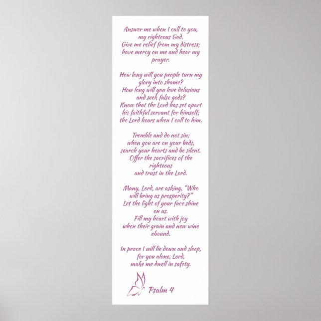 Bible Verse Psalm 4 Hear My Prayer Poster (Framsidan)