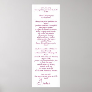 Bible Verse Psalm 8 Glory i Heavens Poster