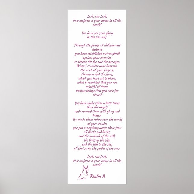 Bible Verse Psalm 8 Glory i Heavens Poster (Framsidan)