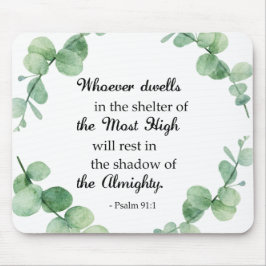 Bible verse Psalm 91 Eucalyptus, kristen andedräkt Musmatta