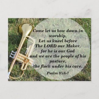Bible Verse Psalm 95:6-7 Låt oss svärta Vykort