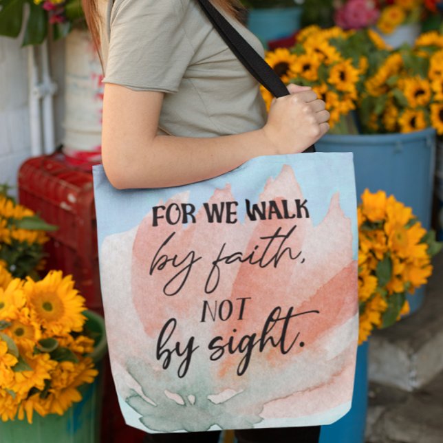 Bible verse Psalm Floral  Tote Bag Tygkasse (Skapare uppladdad)