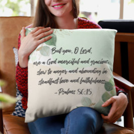 Bible Verse Psalm Grönt Löv Dekorativ kudde