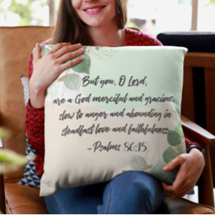 Bible Verse Psalm Grönt Löv Dekorativ kudde