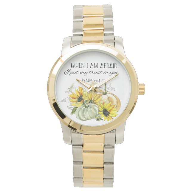 Bible Verse Psalm Solros Watch Armbandsur (Framsida)