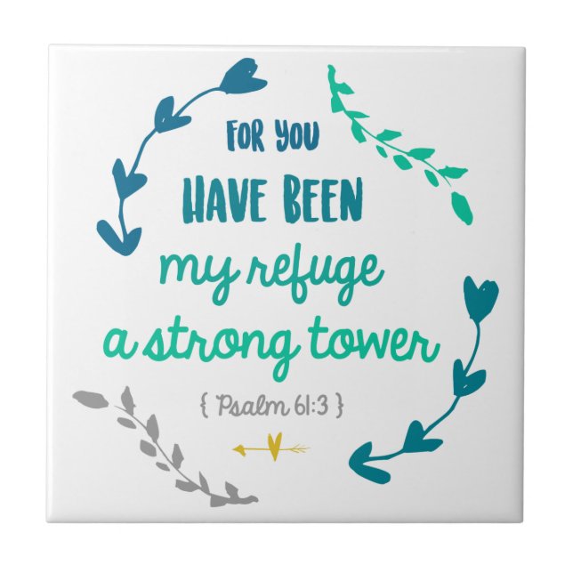Bible Verse Psalms Christian Faith Quote Wandan Kakelplatta (Framsidan)