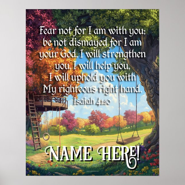 Bible Verse Quote Boys Forest Playground Kids Art Poster (Framsidan)
