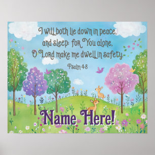 Bible Verse Quote Flicka Nursery Woodland Art Poster