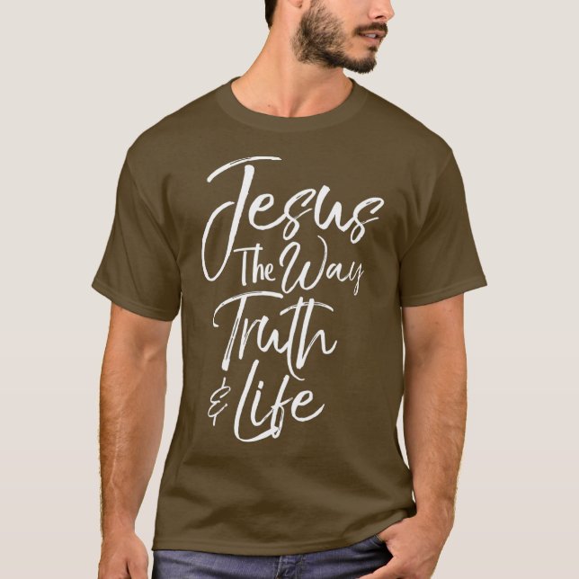 Bible Verse Quote Manar Jesus, sanningens väg T Shirt (Framsida)