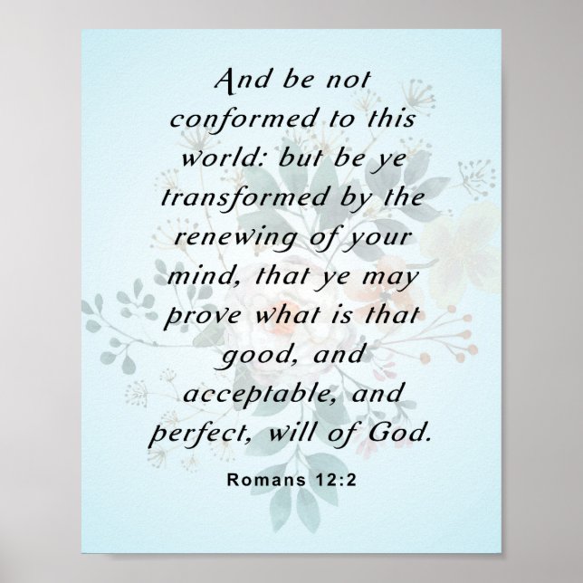 Bible Verse, Romans 12:2 Poster (Framsidan)