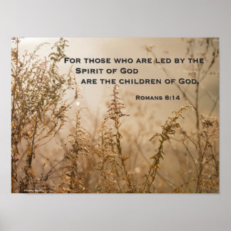 Bible Verse Romans 8:14 Guds anda Poster