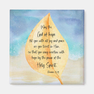 Bible verse Romans Gult Blue Magnet