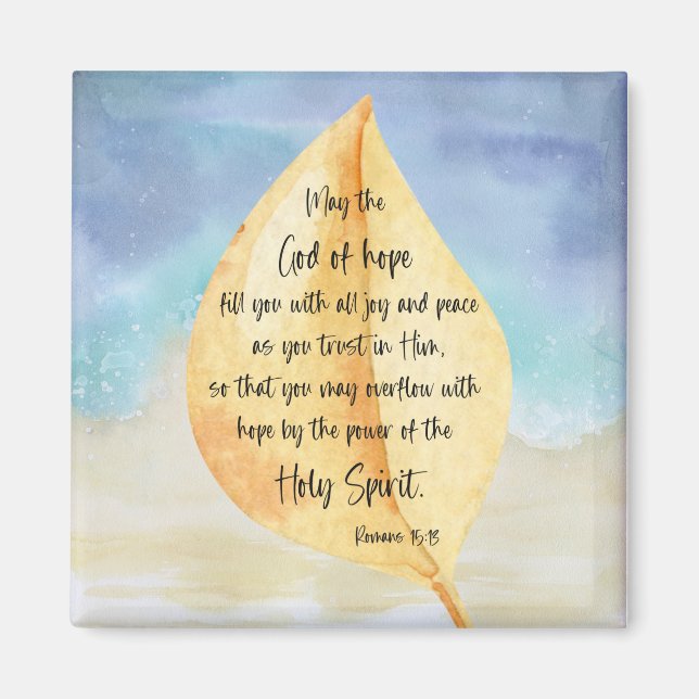 Bible verse Romans Gult Blue Magnet (Framsidan)