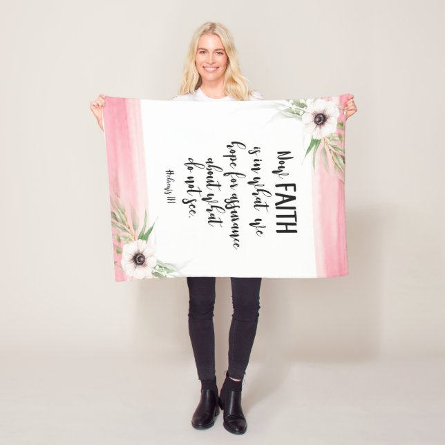 Bible verse Rosa blommigt Fleece Blanket (På plats)