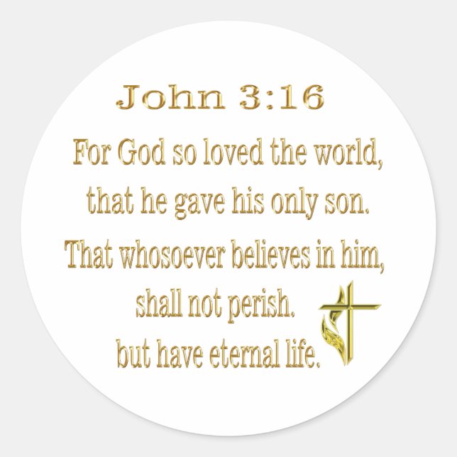 Bible Verse Runt Klistermärke (Framsida)