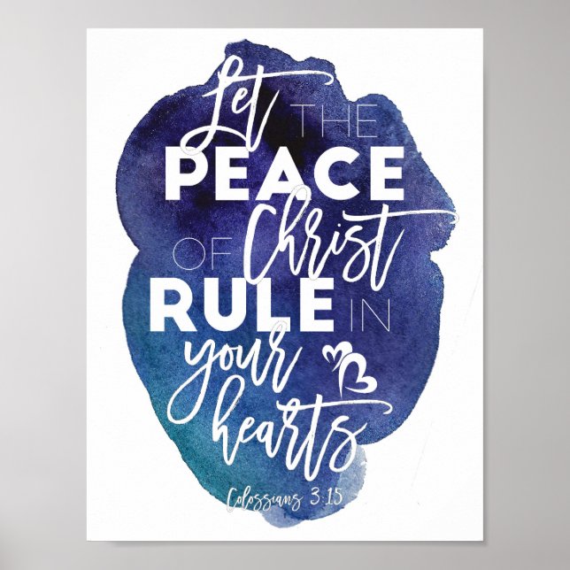 Bible verse, Scripture art, Colossians 3:15 Poster (Framsidan)