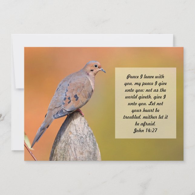 Bible Verse Scripture Card Dove Peace KJV Anteckningskort (Framsida)