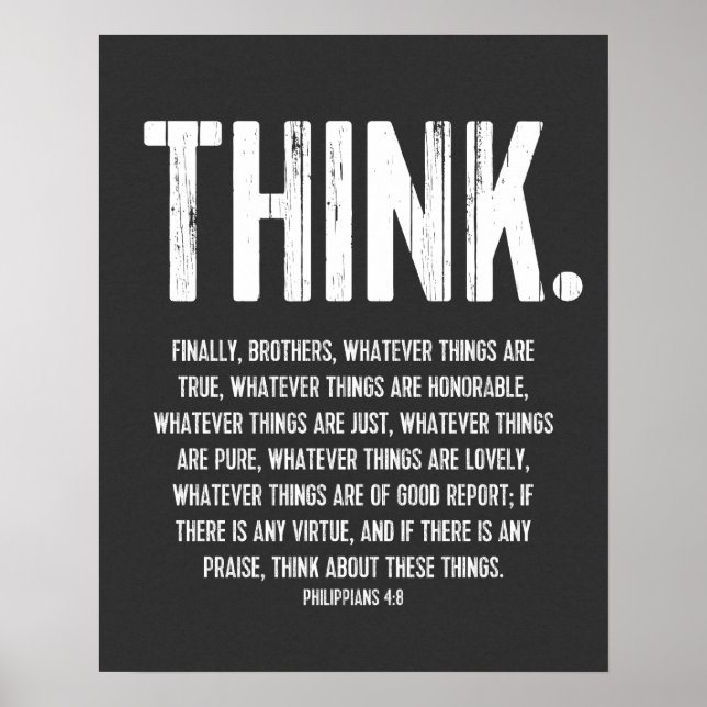 Bible Verse, Scripture Philippians 4:8 Modern Poster (Framsidan)