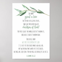 Bible Verse Scripture Wall Art Eucalyptus 1 John Poster