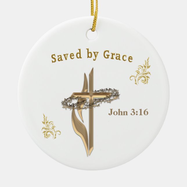 Bible Verse sparad av Grace Julgransprydnad Keramik (Framsidan)