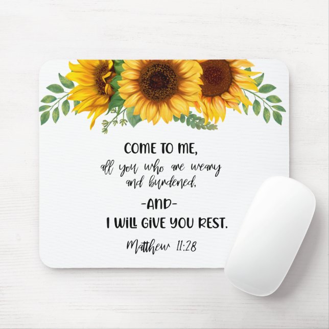 Bible Verse Sunflower Mouse pad Musmatta (Med mus)