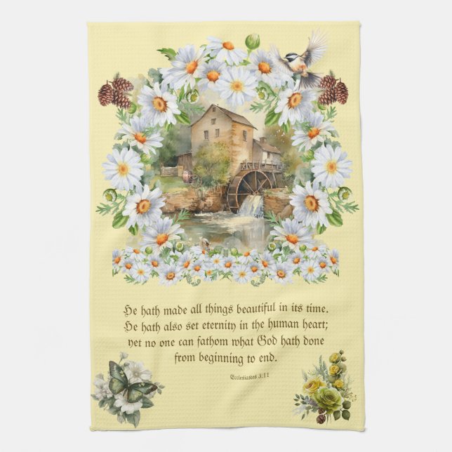 Bible Verse Towel Han Hath gjorde Sak Beautifu Kökshandduk (Vertikal)
