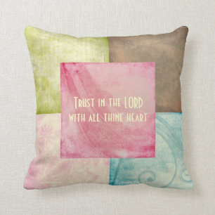 Bible Verse Trust i Lord Dekorativ kudde