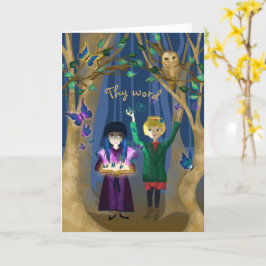 Bible verse, Uggla, Butterflies Storybook Art Kort