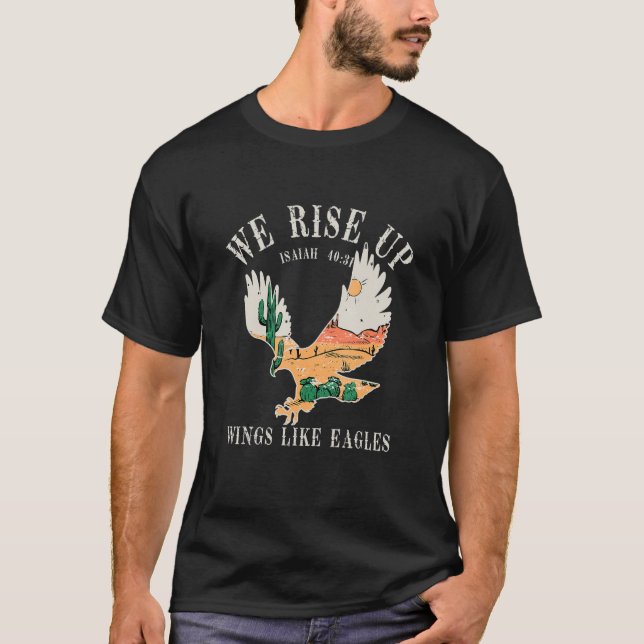 Bible Verse vi Stiga upp upp Vingar som Eagles Fai T Shirt (Framsida)