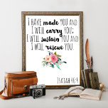 Bible Verse Wall Art, Isaiah 46:4, jag har gjort d Poster<br><div class="desc">Bible Verse Wall Art,  Isaiah 46:4,  jag har gjort dig till , Skripturen poster,  Skripturutskrift,  Typografväggskonst,  Bible Verse Print</div>