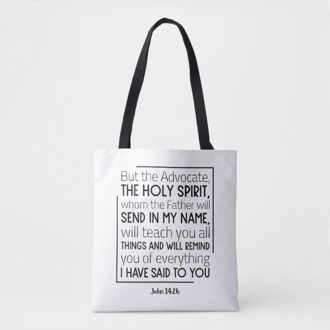 Bible Verse White Tote Tygkasse (Framsida)