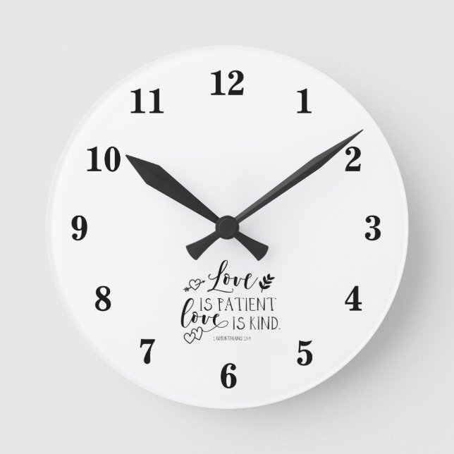Bible Verse White Wall Round Clock Rund Klocka (Framsida)