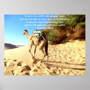 Bible Verses-citat om Trust Proverbs 3:5-6 Poster