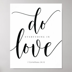 Bible Verses - gör allt i kärlek Poster