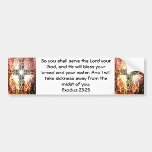 Bible Verses Healing Scripture Quote Exodus 23:25 Bildekal