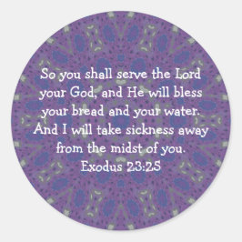 Bible Verses Healing Scripture Quote Exodus 23:25 Runt Klistermärke